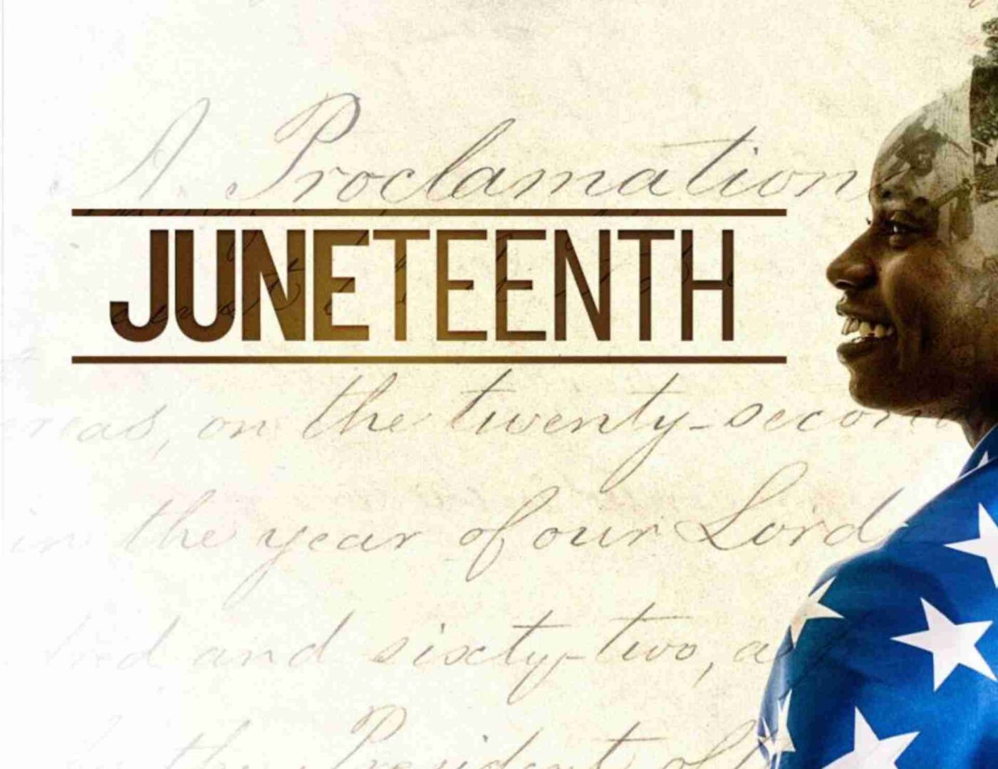 A banner about Juneteenth